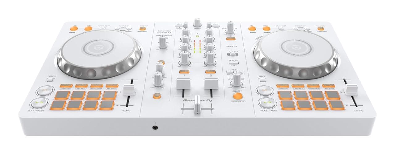 Pioneer DJ DDJ-FLX4 Contrôleur DJ à 2 jeux et Serato – Blanc, édition limitée thumbnail 2