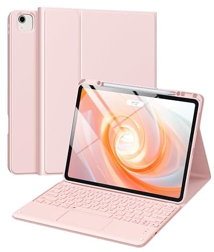 Harvopu for iPad Air 13 inch & Pro 12.9 Case with Keyboard - Multi-Touch Trackpad, 7 Colors Backlit, Detachable Folio Keyboard Cover for iPad Pro 12.9 (6th, 5th, 4th, 3rd gen), Air 13 M3/ M2 (Pink) - Image 1