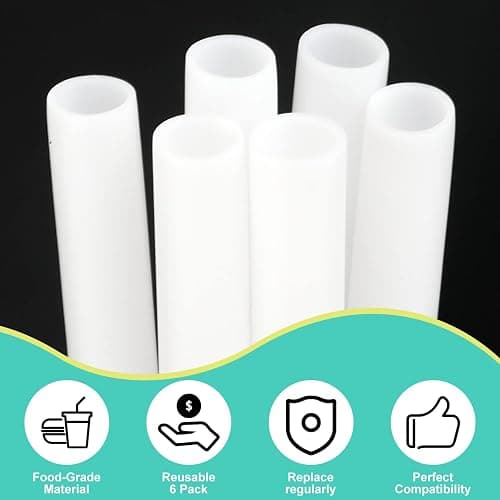 6PCS Replacement Straws for Owala Water Bottle 24 oz 32 oz Accessories | Reusable Plastic Straws with Cleaning Brush for Cup 24oz 32oz Travel Tumbler Parts for Sports Bottle (White) thumbnail 7