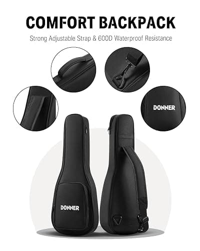 Donner Concert Ukulele Professional 23 Inch Mahogany Ukelele for Adult Beginner Ukele Bundle with Online Lesson Gig Bag Aquila String Pick Tuner Strap Cloth DUC-200D Dark thumbnail 6