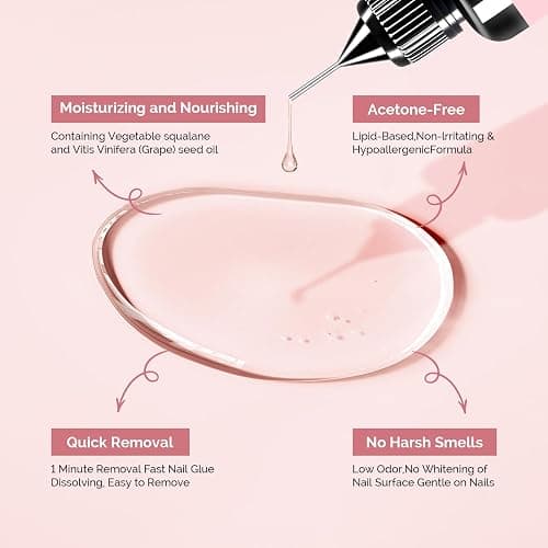 MelodySusie 30ML Nail Glue Remover for Press on Acetone Free Nail Polish Remover Multi-Functional Remover for Nails Tips Gentle Glue Remover for Gel x Nails for Home Salon thumbnail 3