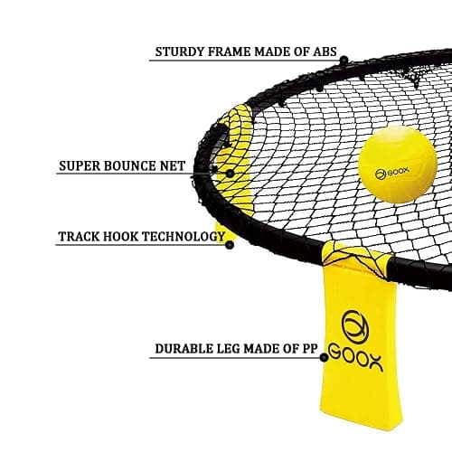 GOOX Outdoor Beach Ball Games with Carrying Bag, 3 Balls, Net and Strip Light (ONLY for Light Up Set)- Roundnet Game Set for Family - Played Outdoors, Indoors, Beach, Lawn, Yard and Park thumbnail 4