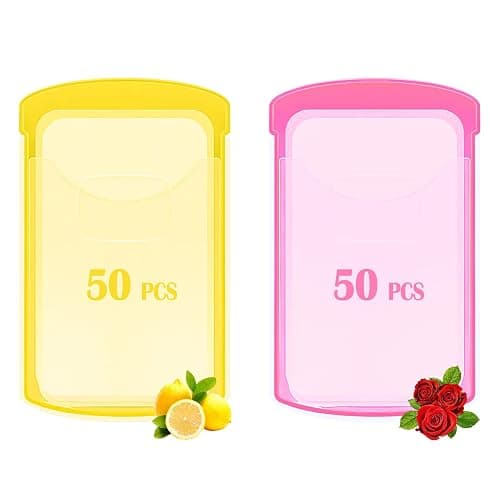 2 Boxs (100 Sheets) Hand Washing Soap Sheets for Outdoor Travel,Portable Camping Hand Soap,Hiking Washing Hand Bath Paper Soap for Travel,BBQ,Party,School,Girls(Yellow&Pink) - Image 1