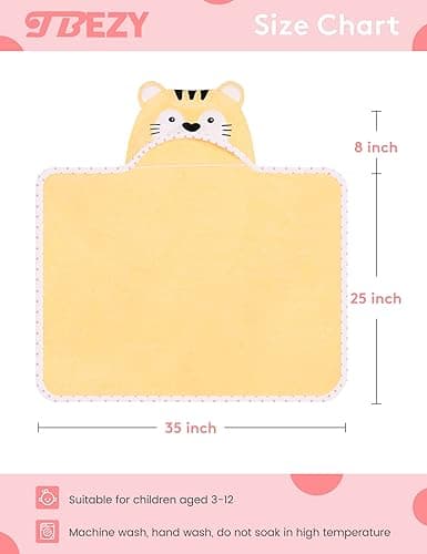 TBEZY Baby Hooded Towel with Unique Animal Design Ultra Soft Thick Cotton Bath Towel for Newborn (Tiger) thumbnail 3