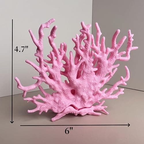 SwandTanpand Pink Aquarium Coral Fish Tank Decorations Aquarium Landscape | Realistic coral aquarium decoration, 5.9" x 4.7" , suitable for fish, works for freshwater/saltwater tanks, easy to clean thumbnail 3