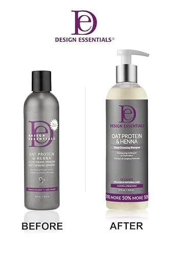 Design Essentials Oat Protein & Henna Deep Cleansing Shampoo for Relaxed & Natural Hair, Clarifies, Strengthens, & Volumizes Hair - Sulfate-Free, 12 Oz (Pack of 1) thumbnail 4