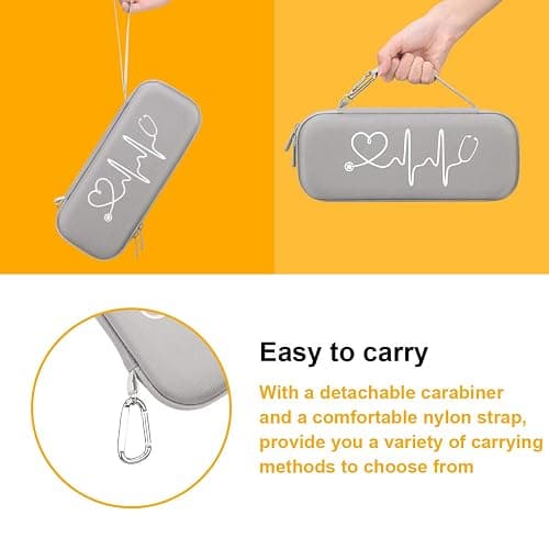 BOVKE Stethoscope Case for 3M Littmann Classic III Monitoring, Lightweight II S.E, Cardiology IV Diagnostic, MDF Acoustica Stethoscopes, Extra Room for Nurse Essentials and Medical Supplies, Gray thumbnail 5