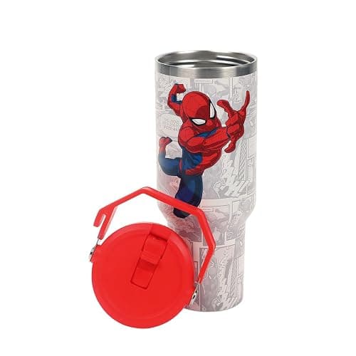 Spider-Man Web Swinging Poses White 40 Oz Stainless Steel Water Bottle thumbnail 6