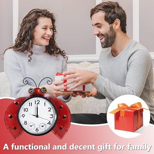 HOBYLUBY Outdoor Clock Silent Non-Ticking, Outdoor Wall Clocks with Thermometer & Humidity, Quartz Clocks Decor for Patio Garden Living Room thumbnail 6