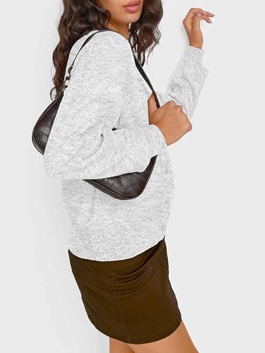Trendy Queen Cropped Cardigan Sweaters for Women Lightweight Crop Knit Y2k Fall Outfits Fashion Clothes 2025 thumbnail 3