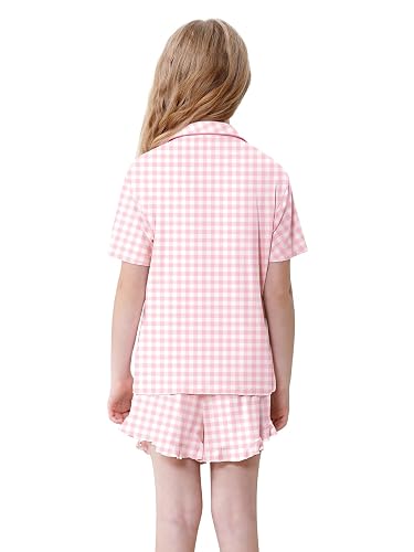 Schbbbta Girls Pajamas Set 2 Piece Button Down Pjs Soft Ruffle Sleepwear Loungewear thumbnail 6