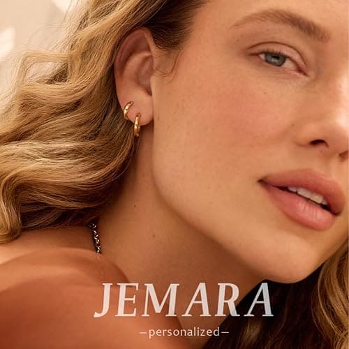 JEMARA Gold Earrings Minimalist 14K Gold Plated Huggie Hoop Earrings Set Hypoallergenic 925 Silver Cartilage Sleepers Huggie Silver Earrings for Women thumbnail 2