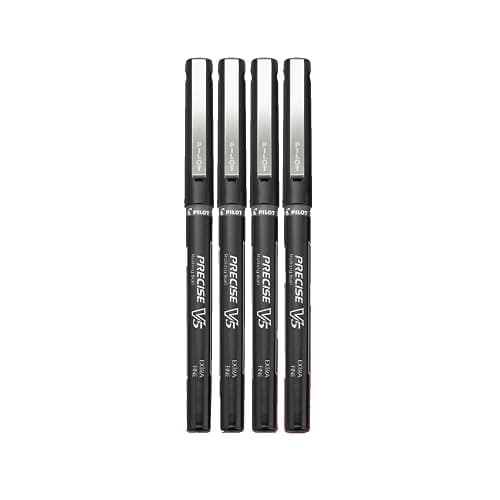 Pilot, Precise V5, Capped Liquid Ink Rolling Ball Pens, Extra Fine Point 0.5 mm, Black, Pack of 4 thumbnail 3