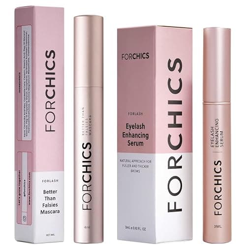 ForChics 24/7 Lash System - Growth Serum + Nourishing Mascara Bundle - Hormone-Free Day & Night Treatment for Longer, Thicker Lashes in 2 Weeks - Natural, Vegan [Duo] thumbnail 5