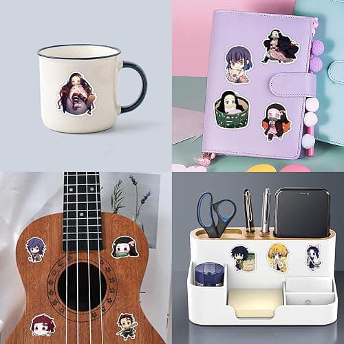 50pcs Demon Slayer Stickers for Kids, Cute Anime Cartoon Waterproof Vinyl Decal for Teen Girl Adult Notebook Laptop Water Bottle Skateboard Guitar Travel Case Phone Bike thumbnail 5