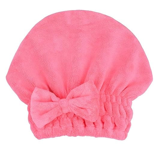 MAYOUTH Microfiber Hair Drying Towels Head wrap with Bow-Knot Shower Cap Hair Turban hairWrap Bath Cap for Curly Short or Long & Wet Hair Gift for Women 2pack thumbnail 2
