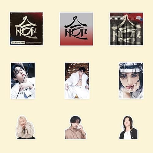 300PCS Stray-Kids Stickers Set, Cute Stickers for Door, Car, Skateboard, Cellphone for Fans (Black) thumbnail 6