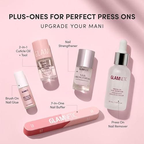 Glamnetic Quick Press Mani - No Glue Press On Nails, Just Peel and Stick, Oval Extra Short Nails, Mess Free, Salon Quality Stick On Nails, Nude Glazed | in 15 Sizes - 30 Nail Kit thumbnail 9