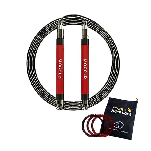 MOGOLD 2-in-1 Speed Rope: 2mm for Boxing/MMA & 3mm for CrossFit - Tool-Free Adjustable Cable System with Dual Bearings - Sweatproof Hybrid Grip for High-Intensity Training - Image 1