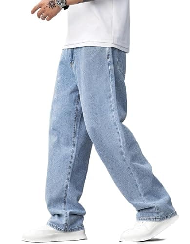 LuminBlaze Baggy Jeans for Men Y2K Streetwear Vintage Wide Leg Loose Fit Denim Pants Hip Hop Skater Carpenter Jeans thumbnail 2