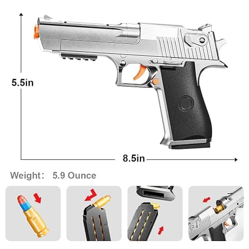 2Pack M1911 EVA Soft Foam Ejection Toy Blaster, Shooting with Foam Darts, Shooting Games, Backyard Fun and Outdoor Games, Education Toy Model for Boys Girls Halloween Christmas Ages 8+ (Black+Black-D) thumbnail 2