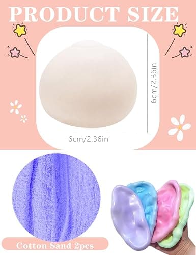 Gezan Shapeable Squishy Toys Stress Balls Stress Relief Sand Glutinous Balls Fidget Toys for Adults Anxiety Relief (Pink,Green) thumbnail 4