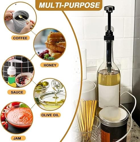 10 Pcs Gold Coffee Syrup Pump, Compatible with 25.4 Oz/750ml Bottles, Syrup Dispenser Pumps Great for Home & Coffee Bar Drinking Mixes, Tea, Beverage, Cocktails thumbnail 7