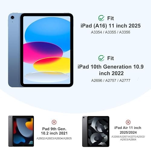 Akkerds for iPad A16 11th Gen Case, iPad 10th Generation Case, Sky Blue | With Pencil Holder, for iPad 11/10.9 Inch Case 2025/2022, Soft TPU Back, Slim Trifold Stand Protective Cover, Auto Sleep/Wake thumbnail 3