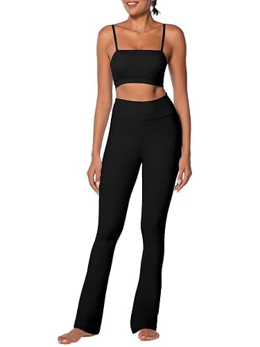 Sunzel High Waist Mini Flared Leggings for Women, Tummy Control Casual Flare Yoga Pants for Yoga Workout Gym thumbnail 7