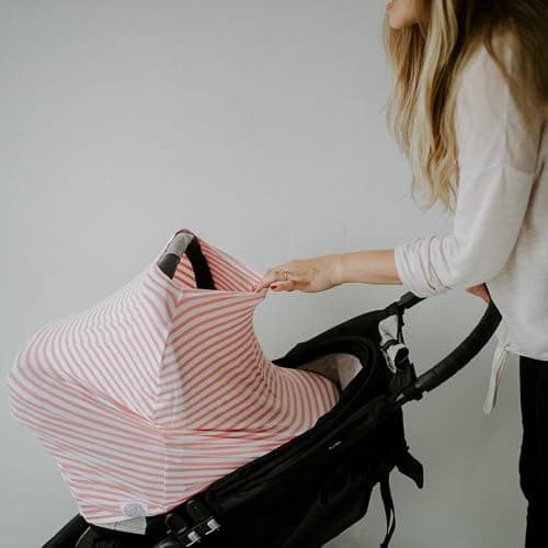 Parker Baby 4 in 1 Car Seat Cover for Girls and Boys - Stretchy Carseat Canopy, Nursing Cover, Grocery Cart Cover, High Chair Cover - "Butterfly" thumbnail 7