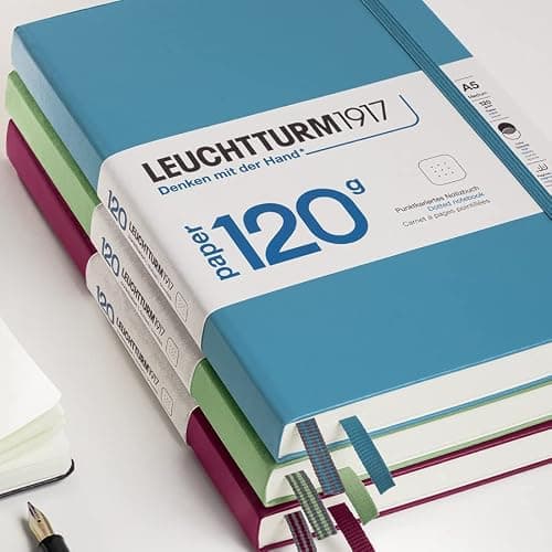 LEUCHTTURM1917 363535 Carnet 120 g/m² Paper Edition, couverture rigide, Medium (A5), Port Red, pointillés thumbnail 2