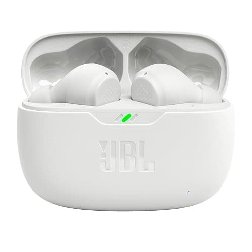 JBL Vibe Beam - True Wireless JBL Deep Bass Sound Earbuds, Bluetooth 5.2, Water & Dust Resistant, Hands-free call with VoiceAware, Up to 32 hours of battery life (White) thumbnail 2