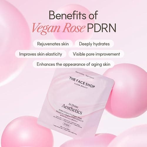 The Face Shop Rose PDRN Pink Collagen Face Mask, Korean Glass Skin Essential, Hyaluronic Acid for Moisturizing & Skin Elasticity, Firming, 4EA thumbnail 5