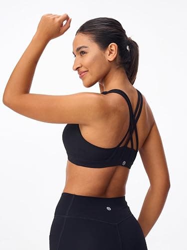 Omwilddo Women's Strappy Sports Bras Light Compression Crop Criss Cross Back Padded Workout Yoga Bra Supportive U Neckline thumbnail 5