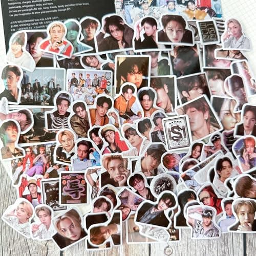 KPOPBP Stray Kids 5 Star Album Merch Gift Box Set including 110 PCS Photocards, 16pcs Transparent Cards, 180pcs Laptop Stickers, 2pcs Keychain, 2pcs Lanyards and 2pcs Tape Rolls, Gift for SKZ Fans thumbnail 4