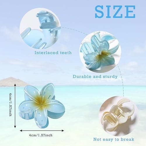 8 Pcs Hawaiian Flower Hair Claw Clips Cute Mini Plumeria Hibiscus Hair Clips for Women Girls Hair Accessories thumbnail 2