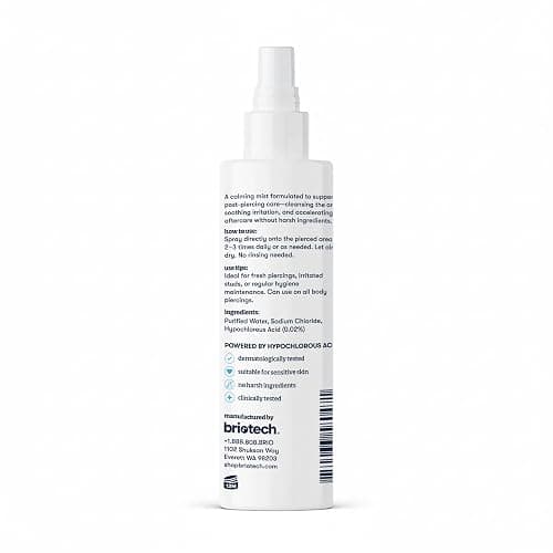 BRIOTECH Pierce Spray, Hypochlorous Acid, Gentle Piercing Aftercare, Calm Redness & Itch, Reduce Bumps, HOCl Saline Spray, Contact Free, No Rinse or Residue, Alcohol Free, 4 fl oz thumbnail 6