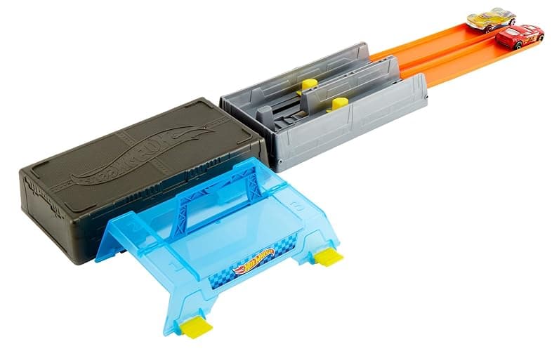 Hot Wheels Toy Cars & Track Set, Race Case Playset with 2 Vehicles in 1:64 Scale, Dual Launcher for Side-By-Side Racing & Portable Storage Container thumbnail 2