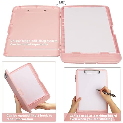SFLHHDM Plastic Clipboard with Storage, High Capacity Clip Boards 8.5x11 with Storage, Heavy Duty Nursing Clipboard Folder, Cute Clipboards, Letter A4 Size Clipboards with Storage for Teachers, Nurse thumbnail 6