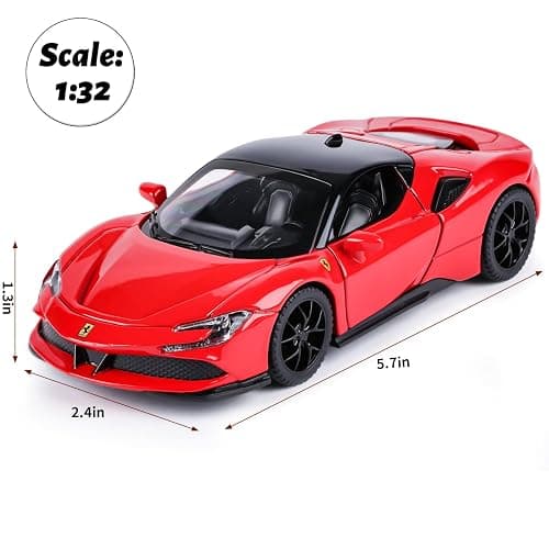 Toy Cars Model for Kids 1:32 Diecast Metal Toy Cars, Pull Back Car with Light and Music SF90 Toy Car Collectible Model Cars for Boys Age 3 + Year Old thumbnail 3