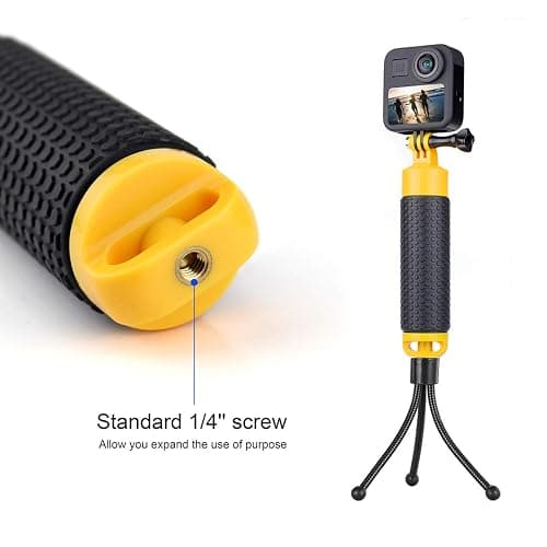 GEPULY Floating Hand Grip for GoPro Mission 1 DJI Action 6 Insta360 AKASO | With Mini Tripod Stand 316 Stainless Steel Handle Mount Waterproof Selfie Stick Accessories Action Camera Underwater Monopod thumbnail 3