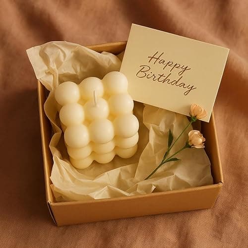 Zenith Gaia Bubble Kerze Aus 100% Natürlichem Sojawachs - Beige 6x6x6cm - Britische Birne & Freesie - Handgemacht - Perfekte Deko Kerze Für Wohnzimmer Schlafzimmer Meditation - Clean Girl Aesthetic thumbnail 9