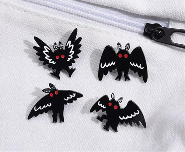 yangwenyuan 4pcs Punk Gothic Animal Bat Mothman Enamel Pins Backpack Hat Clothes Jewelry Brooch Metal Lapel Pin Accessories Gift for Friends thumbnail 5