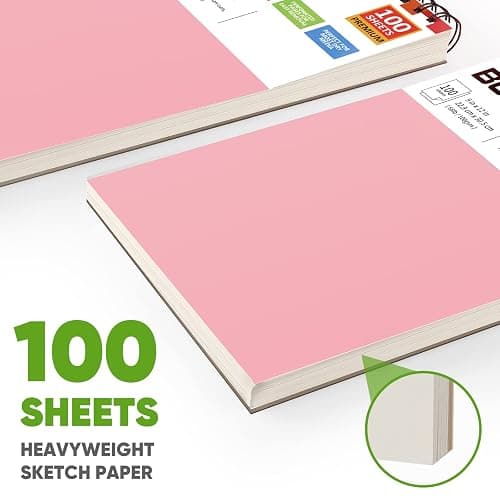 Soucolor Cute Sketchbook 9" x 12" for Women, 1-Pack 100 Sheets Spiral Notebook Drawing Pad for Girls, Pastel Girls' School Art Supplies for Beginner Artists, Arts and Crafts Gifts Set for Kids Adults thumbnail 4