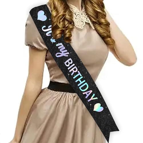 Vuzvuv It's My Birthday Birthday Sash, Glitter Birthday Sash with Foil Letters Birthday Party Decor for Women, Girls thumbnail 6