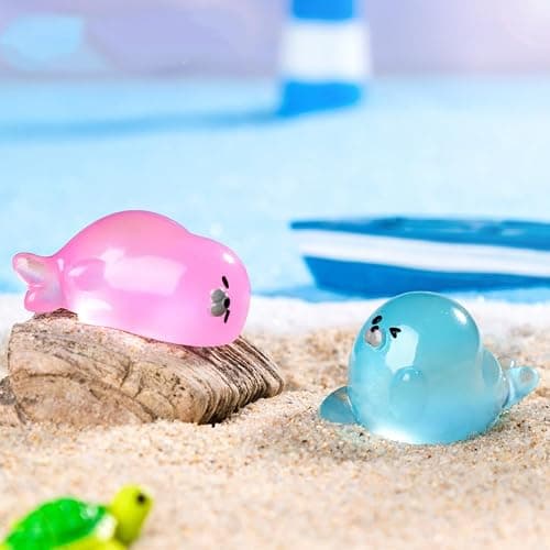 titihuirie 100 Pcs Mini Seals Miniature Seal Figurines Tiny Seal Resin Seal for DIY Fairy Garden Miniature Moss Landscape thumbnail 5