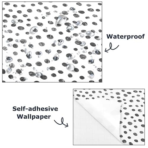 GaliGali Peel and Stick Wallpaper, Contact Paper for Home Decorate, Black and White Polka-Dot Wall Paper, Self-Adhesive Peel and Stick Vinyl Waterproof, 17.3" x 78.7", No.5195-2 thumbnail 4