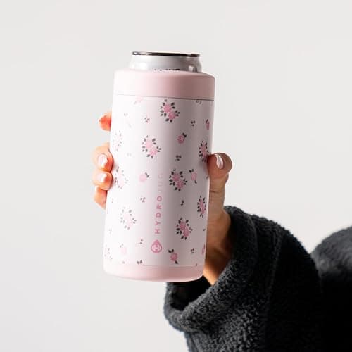 HydroJug Tall Can Cooler 16 oz, Stainless Steel Can Holder, Wildrose thumbnail 4