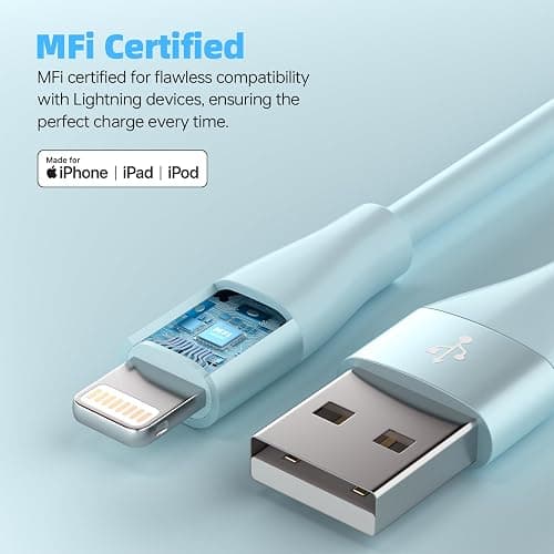 iPhone Charger 3Pack 10 FT Apple MFi Certified Lightning Cable Fast Charging iPhone Charger Cord Compatible with iPhone 14 13 12 11 Pro Max XR XS X 8 7 6 Plus SE iPad and More thumbnail 2