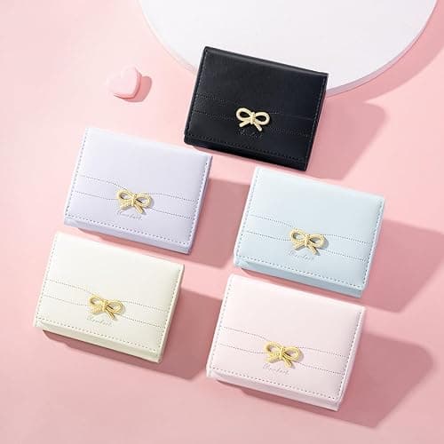 Modacarry Small Wallet Coquette Bow Wallet for Girls Cute Wallet ID Credit Card Holder for Women (PURPLE) thumbnail 7